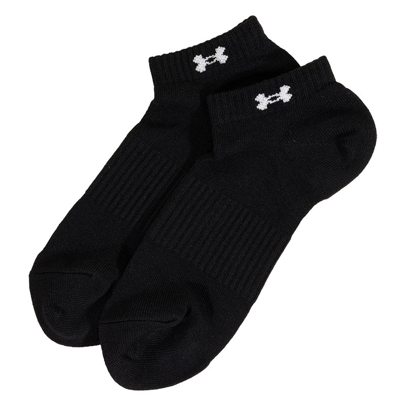 メンズ アンダーアーマー 強靭 無地 ロゴ スニーカー丈 ブラック 3足組