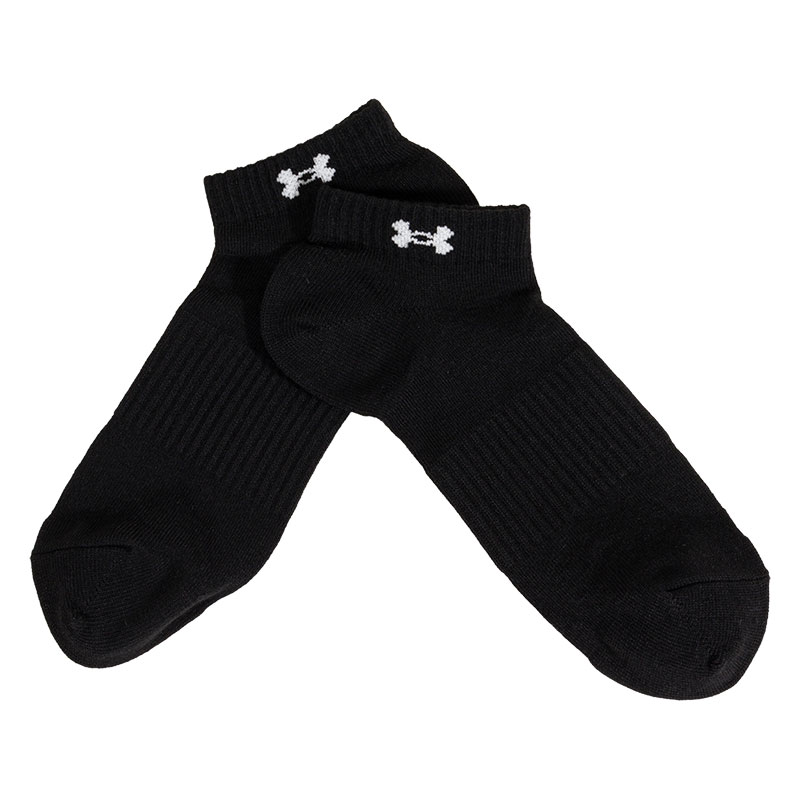 メンズ アンダーアーマー 強靭 無地 ロゴ スニーカー丈 ブラック 3足組