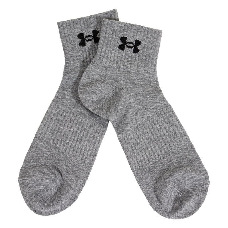 メンズ アンダーアーマー 強靭 無地 ロゴ ショート丈 MIX 2足組