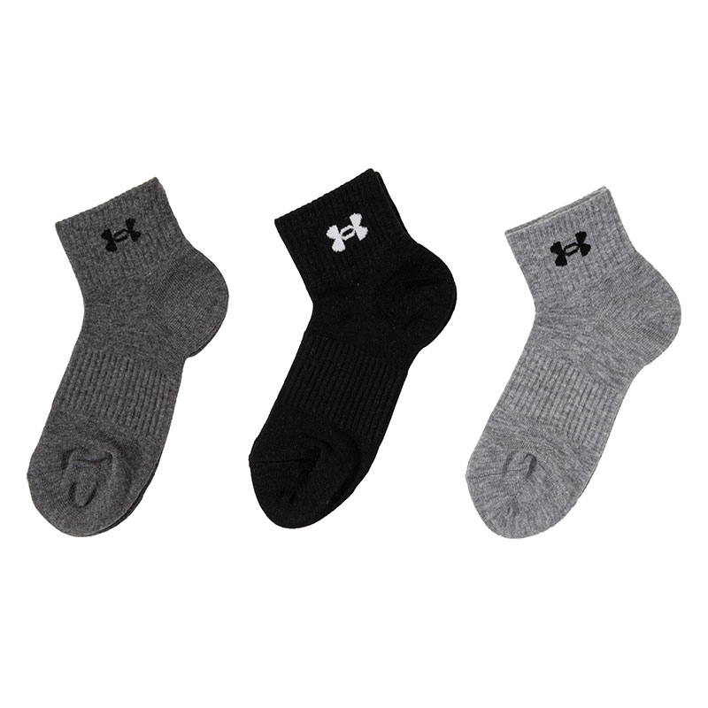 キッズ ソックス ショート丈 3足組 無地ロゴ  21-23cm