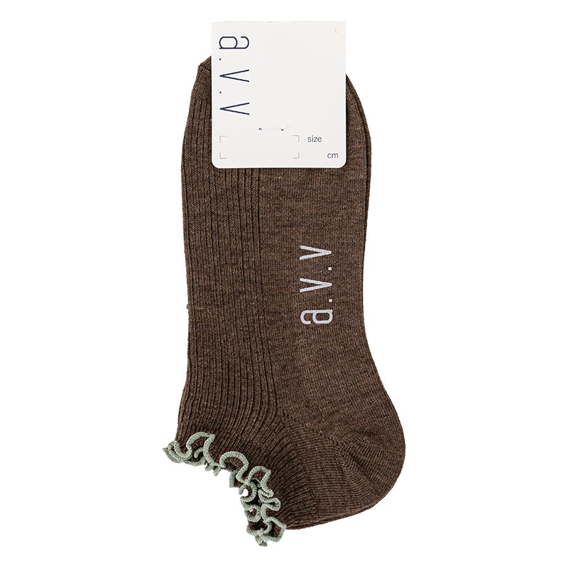 レディース a.v.v スニーカー丈ソックス メロウ ブラウン 23-25cm