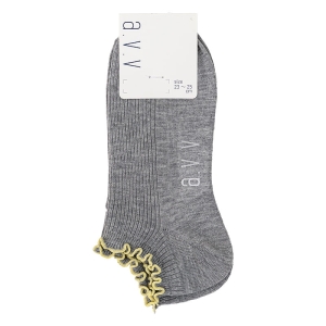 レディース a.v.v スニーカー丈ソックス メロウ グレー 23-25cm