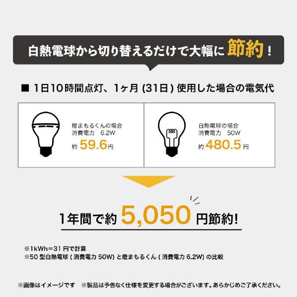 非常用LED電球 昼光色 TAL-690-1