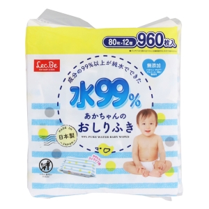 水99%おしりふき12個パック 80枚