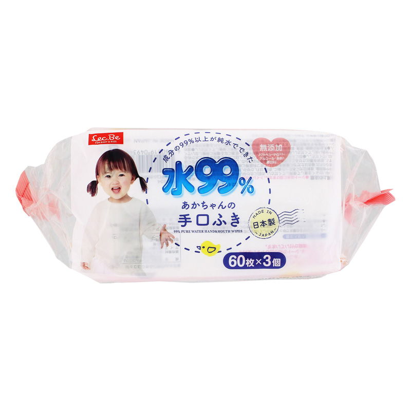 水99%手口ふき3個パック 60枚