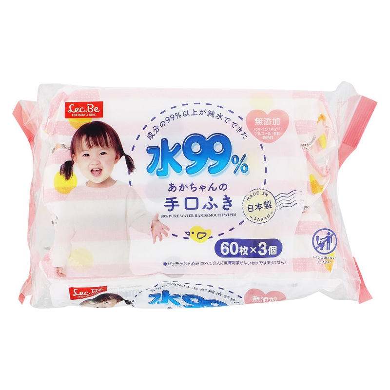 水99%手口ふき3個パック 60枚