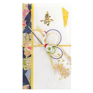 飾り金封 鶴(かく)紺