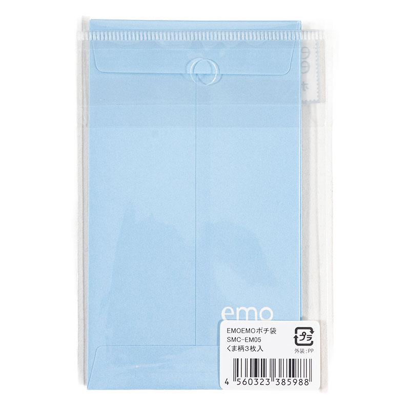 EMOEMO ぽち袋 くま柄 3枚 Thank you!