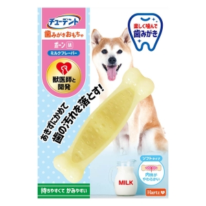 ハーツ チューデント 歯みがきおもちゃ ソフトタイプ ボーン Ｍ ミルクフレーバー