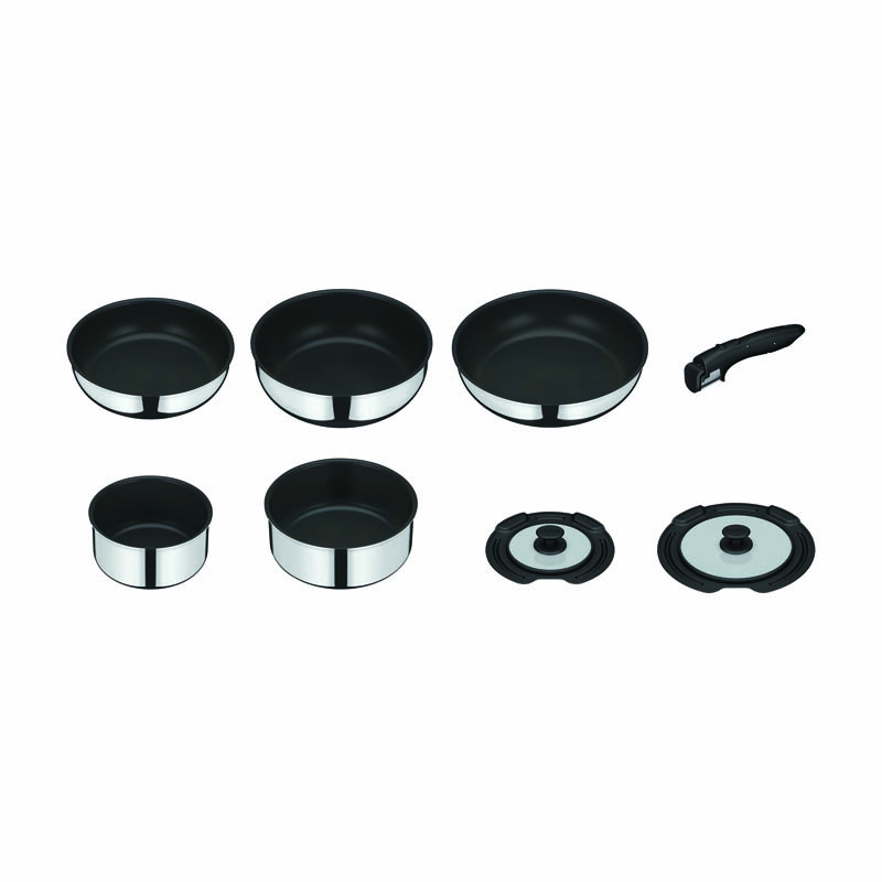 【お取り寄せ商品】取っ手のとれるフライパン8点セット ステンレス ガス火・IH対応