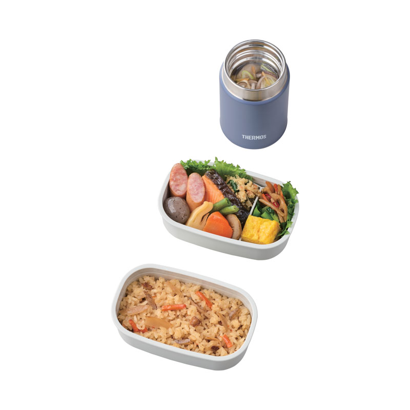 【お取り寄せ商品】真空断熱スープランチセット 800ml グレーネイビー