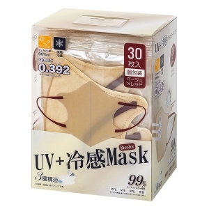 UV+冷感バイカラーマスク30P BE×RD 21
