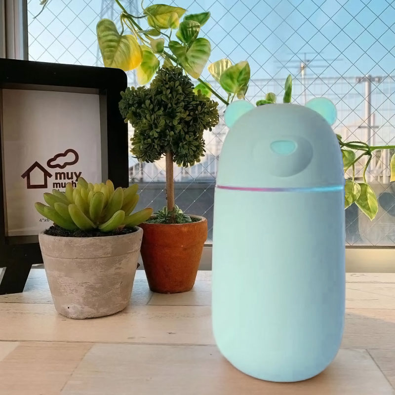 USBポート付きクマ型ミニ加湿器 「うるくまさん」 280ml PH180902 ブルー