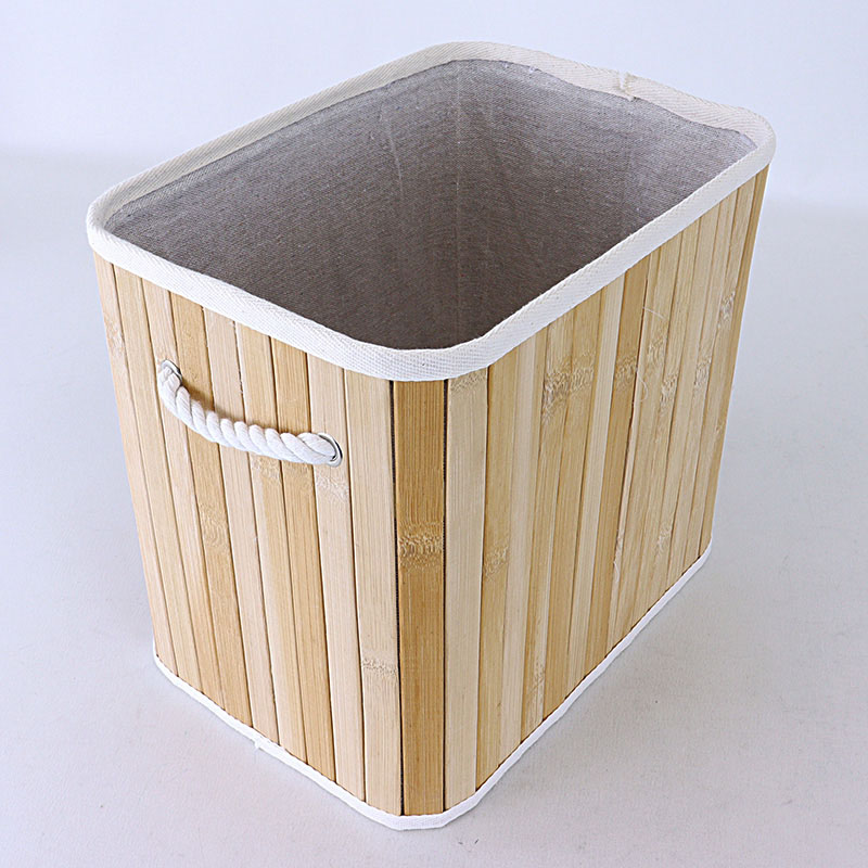 竹製バスケット たて型ハーフ 約W19×D26×H24cm