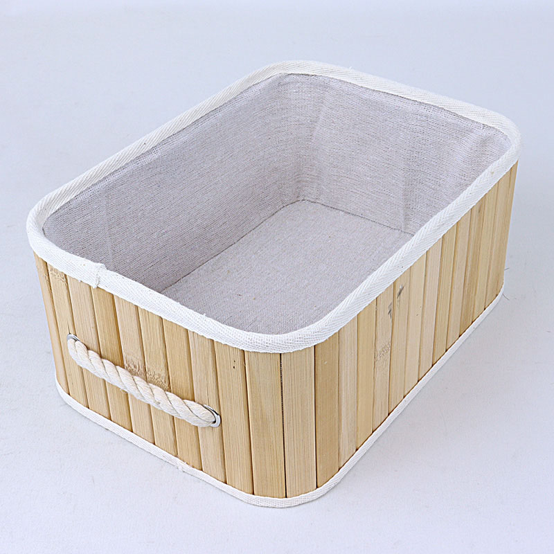 ●竹製バスケット クォーター 約W19×D26×H12cm