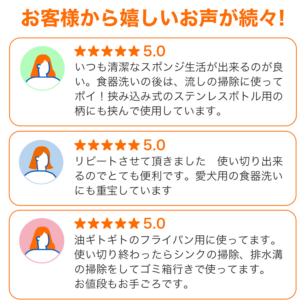 毎日つかいきりスポンジ 30個入