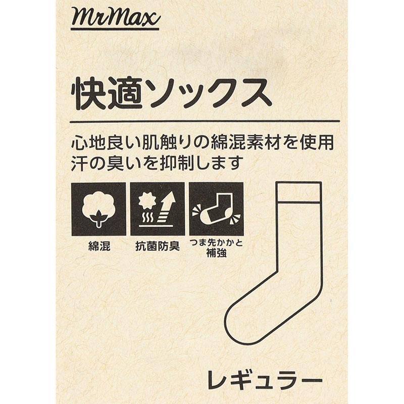 快適ソックス レギュラー サックス 25-27cm