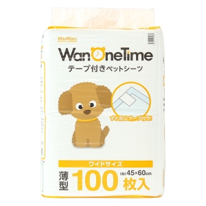 ワンワンタイムペットシーツ テープ付き 薄型ワイドサイズ 100枚入