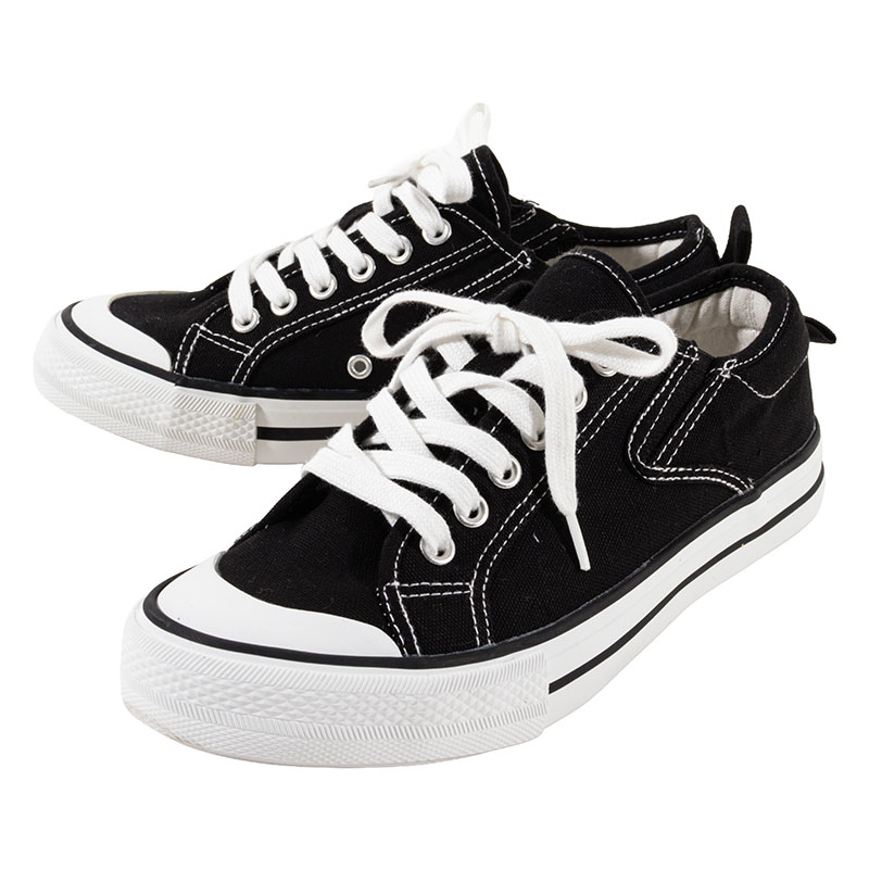 婦人 キャンバス スニーカー ブラック