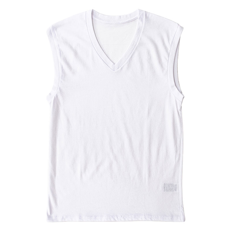 メンズ 吸汗速乾インナー 2枚組 サーフ V首 ホワイト