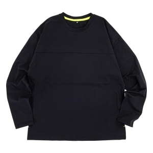 メンズ ドットメッシュ長袖Tシャツ ブラック