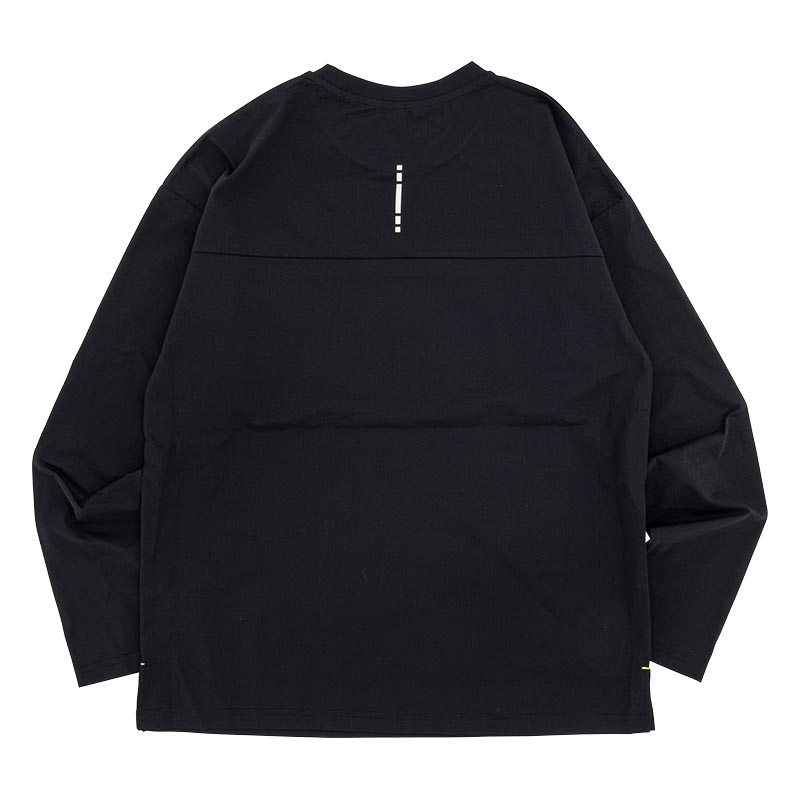 メンズ ドットメッシュ長袖Tシャツ ブラック