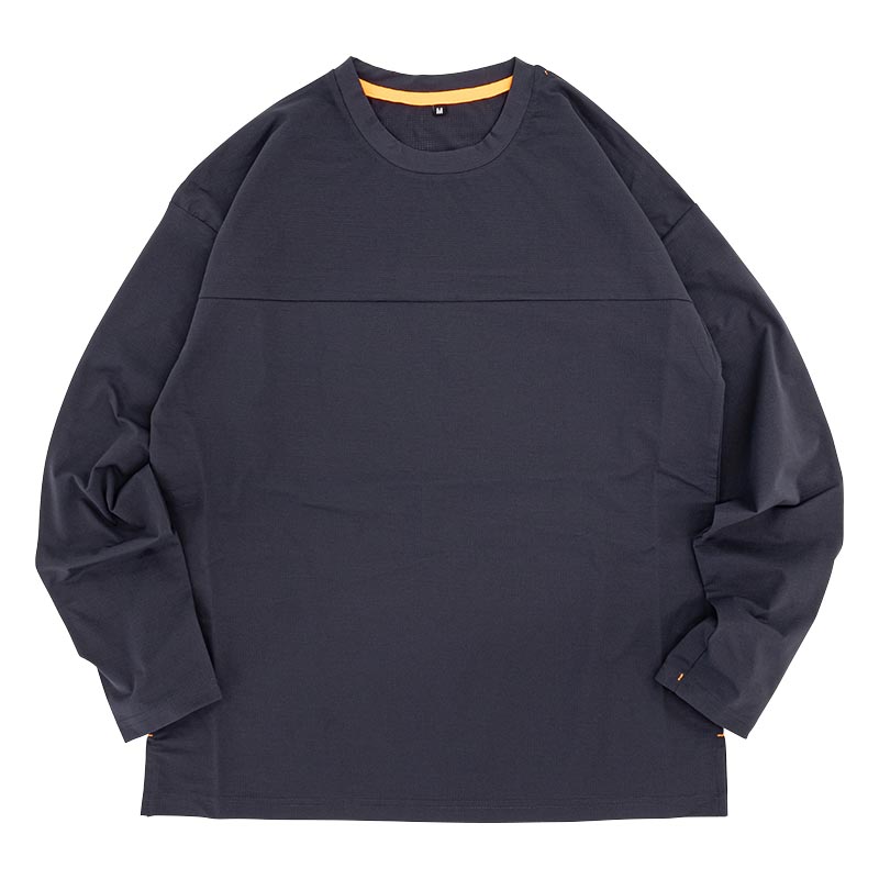 メンズ ドットメッシュ長袖Tシャツ チャコール