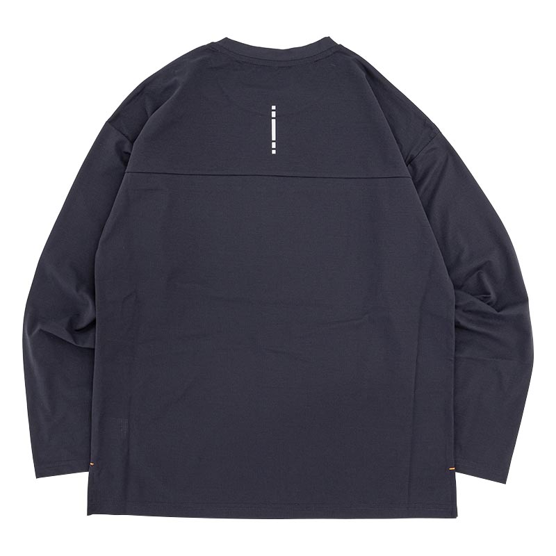 メンズ ドットメッシュ長袖Tシャツ チャコール