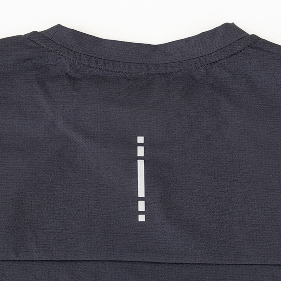 メンズ ドットメッシュ長袖Tシャツ チャコール