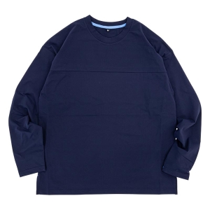 メンズ ドットメッシュ長袖Tシャツ ネイビー