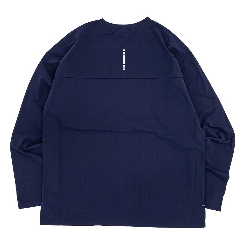メンズ ドットメッシュ長袖Tシャツ ネイビー