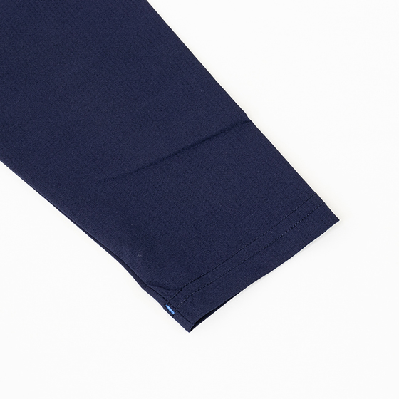 メンズ ドットメッシュ長袖Tシャツ ネイビー