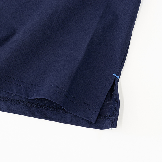 メンズ ドットメッシュ長袖Tシャツ ネイビー