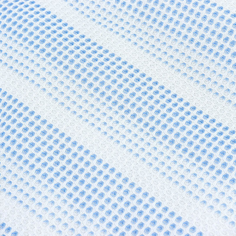 らくらく敷パッド ワッフルボーダー 100×200cm ブルー