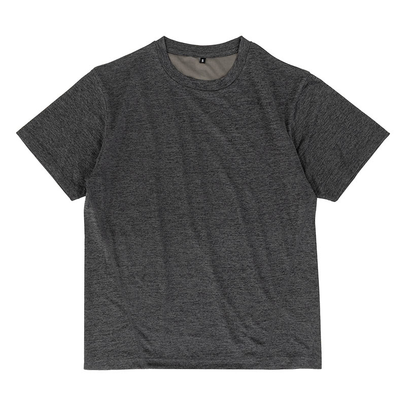 メンズ DRY メッシュTシャツ(クルーネック)杢チャコール
