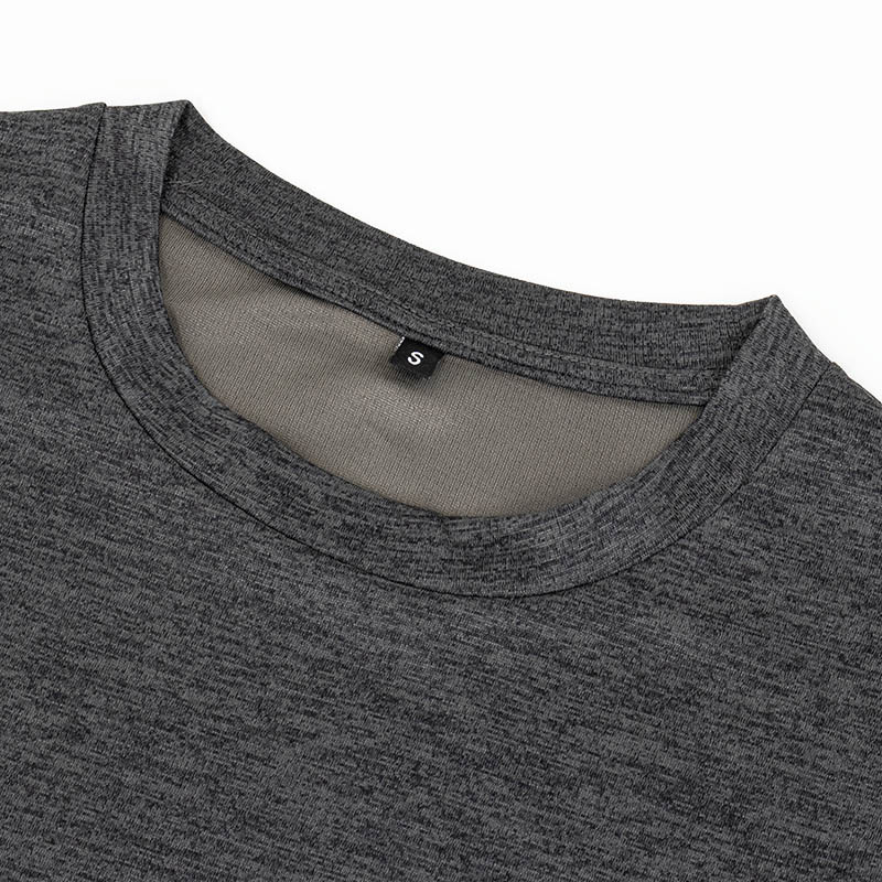 メンズ DRY メッシュTシャツ(クルーネック)杢チャコール
