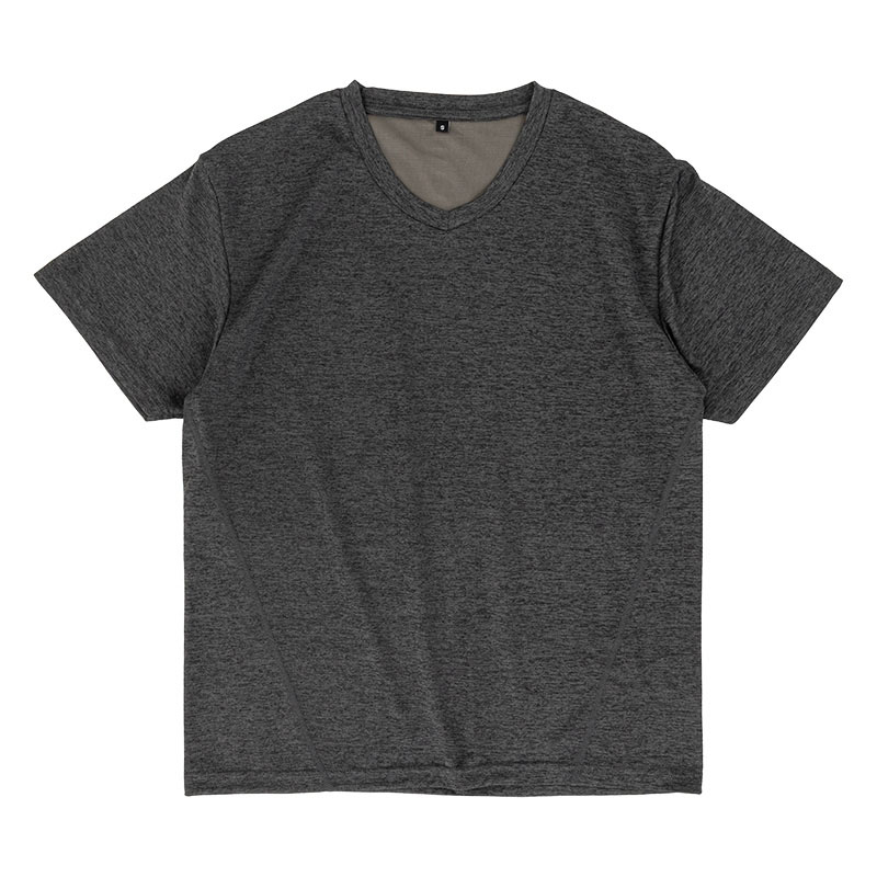 メンズ DRY メッシュTシャツ(Vネック)杢チャコール