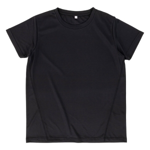 レディース DRY メッシュ半袖Tシャツ(クルーネック)ブラック