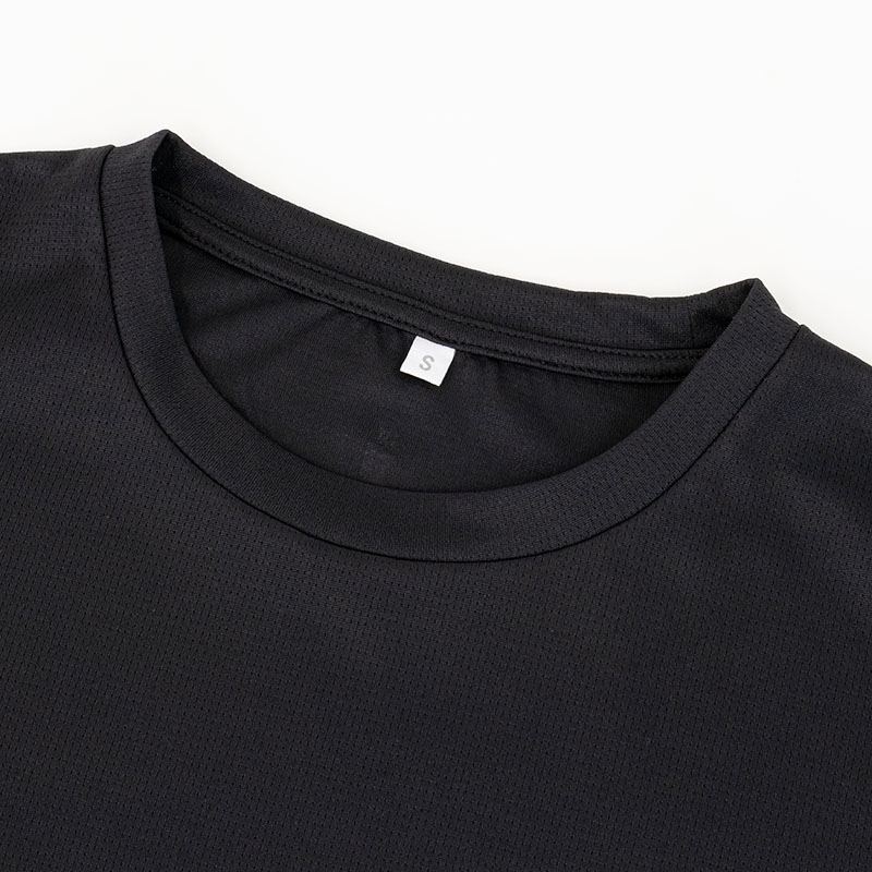 レディース DRY メッシュ半袖Tシャツ(クルーネック)ブラック