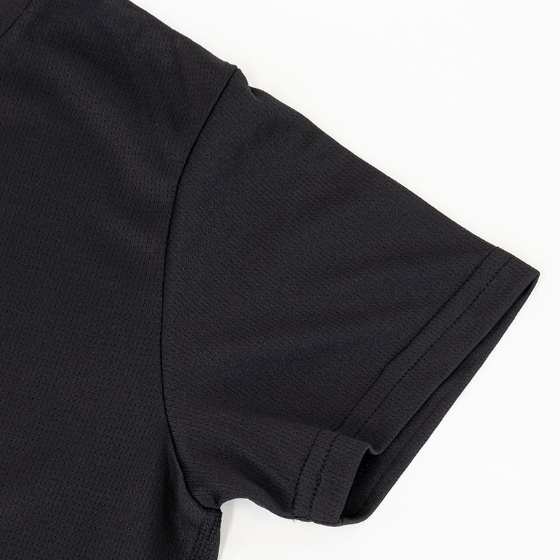 レディース DRY メッシュ半袖Tシャツ(クルーネック)ブラック