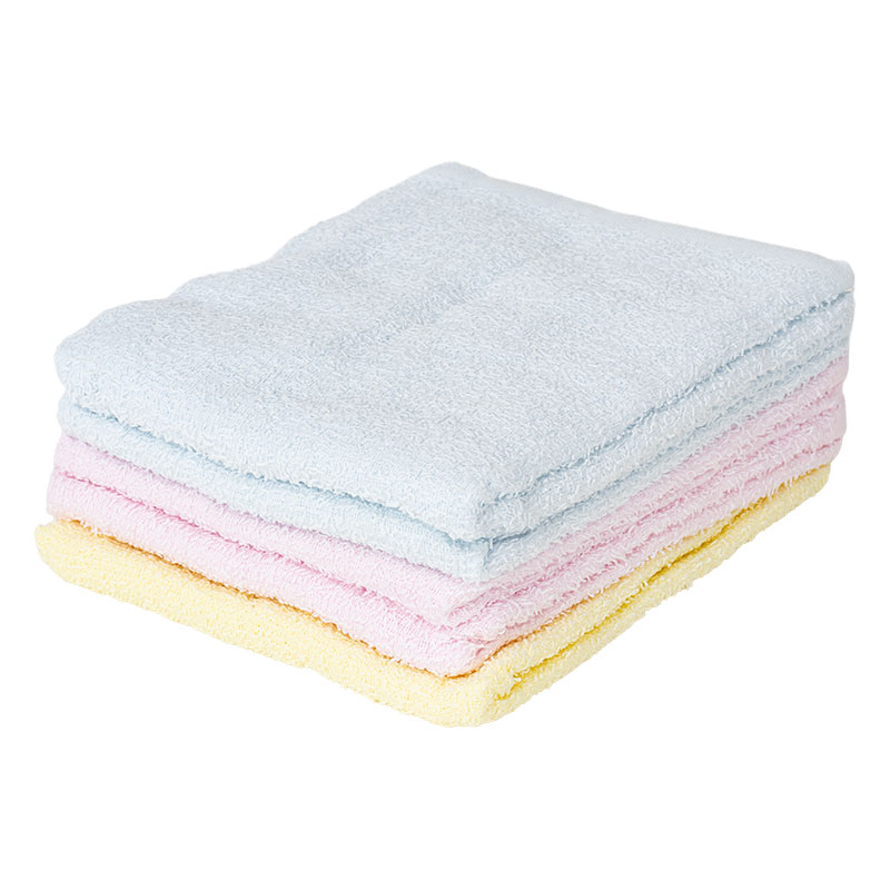 薄手でしぼりやすいフェイスタオル 約34×80cm 5枚組 カラーアソート