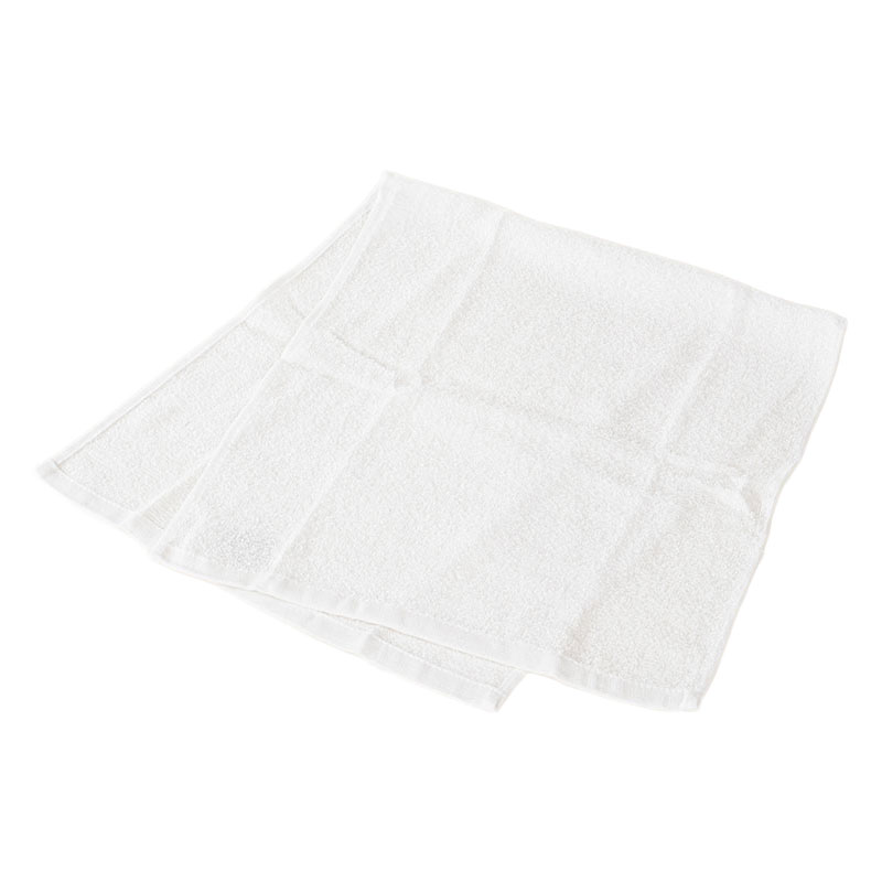 薄手でしぼりやすいフェイスタオル 約34×80cm 5枚組 白
