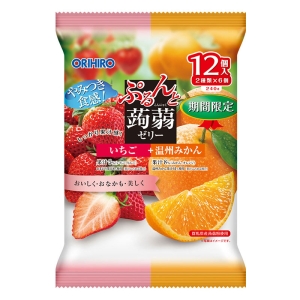 ぷるんと蒟蒻ゼリーパウチ いちご+温州みかん 240g