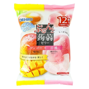 ぷるんと蒟蒻ゼリーパウチ 20g×12個 マンゴー＋白桃