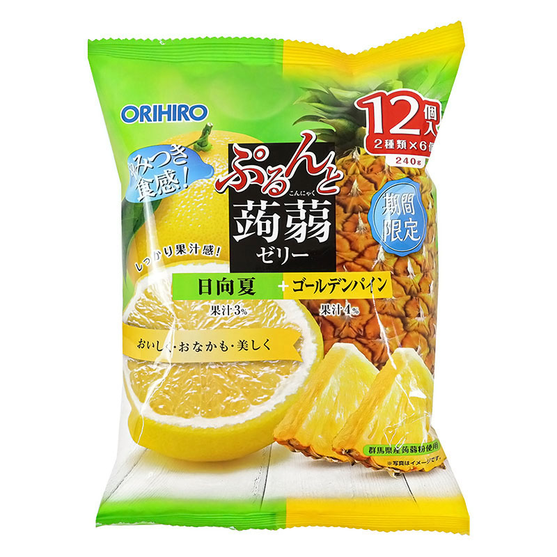 ぷるんと蒟蒻ゼリーパウチ 12個入 日向夏＋ゴールデンパイン