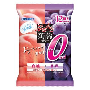 ぷるんと蒟蒻ゼリーパウチアソート 20g×12個 カロリーゼロ白桃＋巨峰