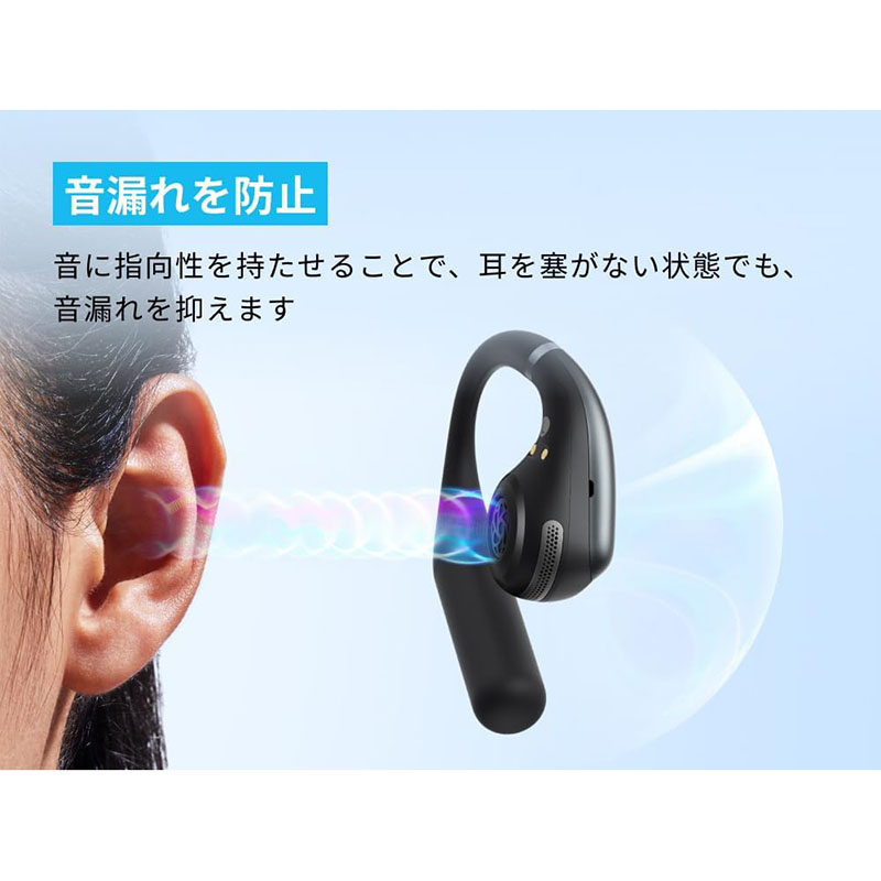 Soundcore AeroFit  オープンイヤー型ワイヤレスイヤホン A3872N11 ブラック