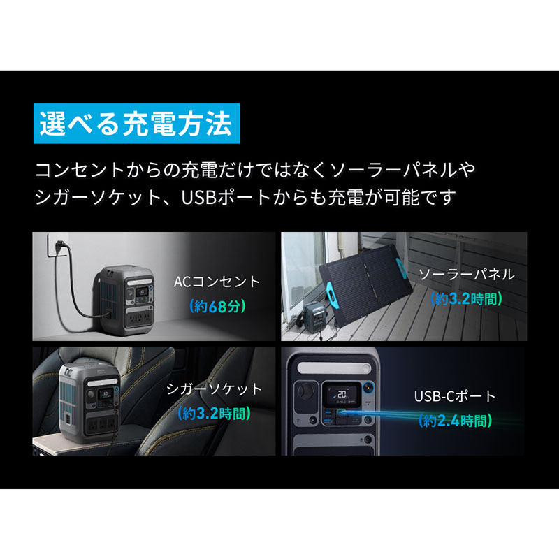 ●ポータブル電源 Solix C300 288Wh A1722511