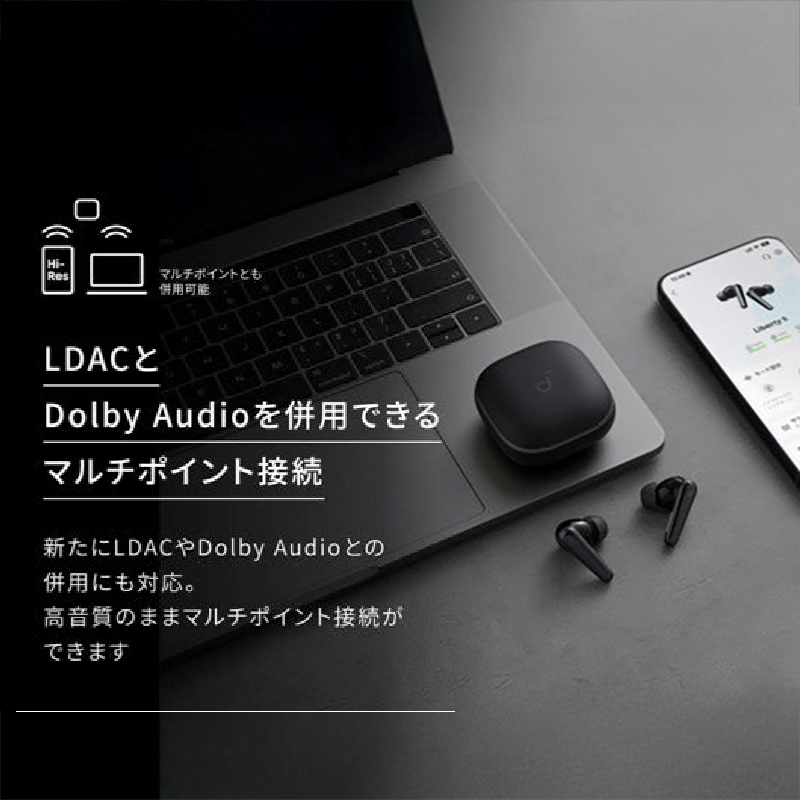 完全ワイヤレスイヤホン Soundcore Liberty5 ディープブルー A3957N31