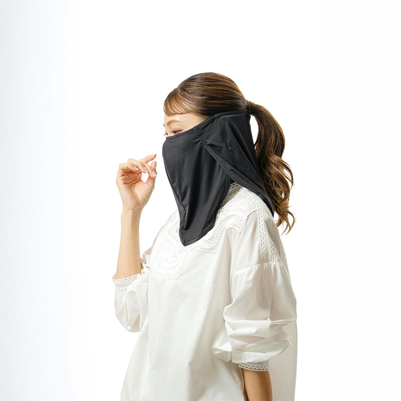 UVガード クールフェイスカバー ブラック UVカット率98％ UPF50+